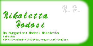nikoletta hodosi business card